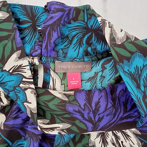 Vince Camuto, Ruffle Cuff Blouse, Floral, Large - Picture 8 of 8